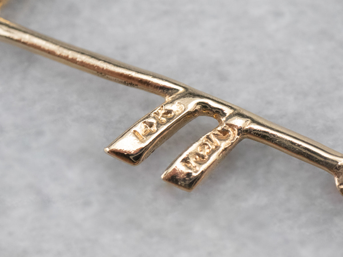 14K Gold Music Note Charm Pendant