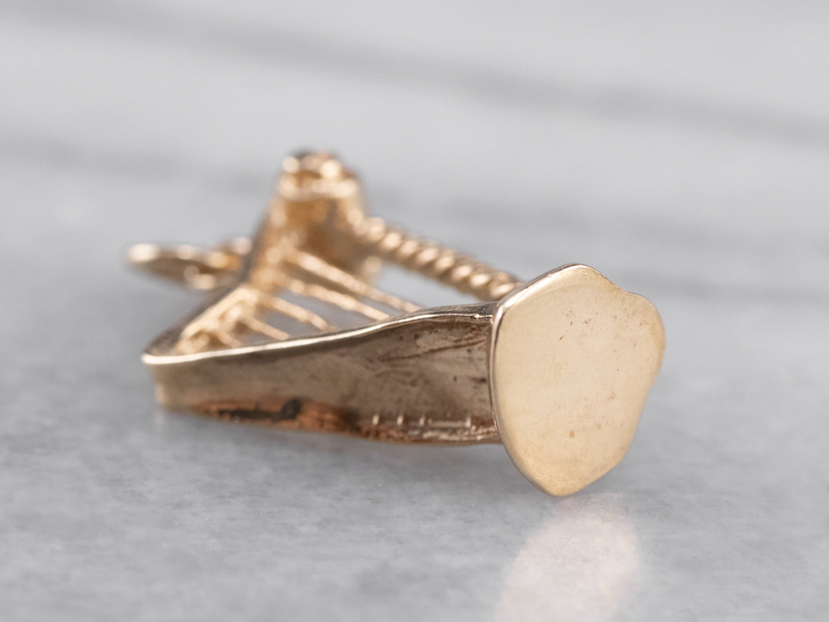 10K Gold Music Harp Charm