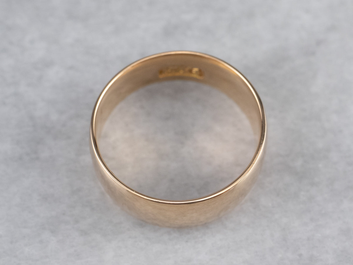Unisex Antique Rose Gold Band