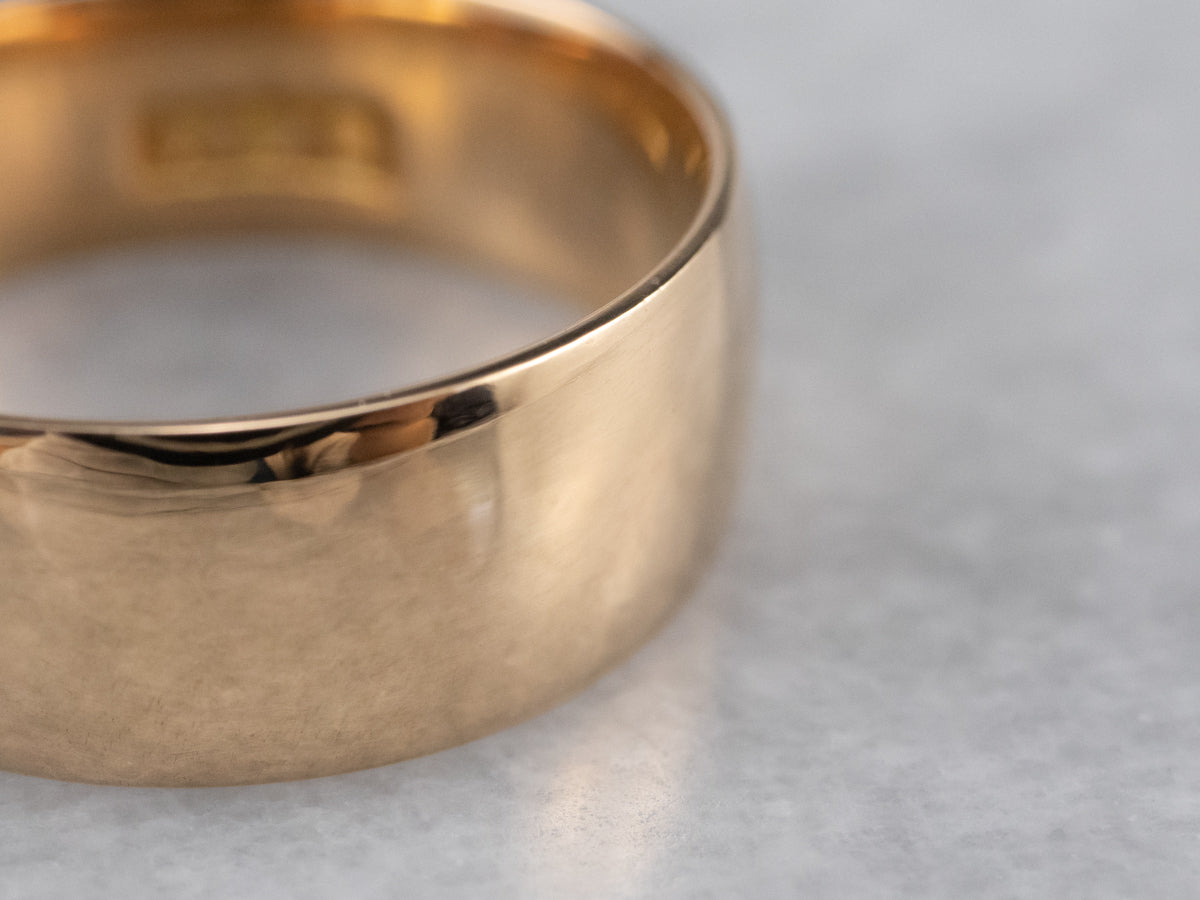 Unisex Antique Rose Gold Band