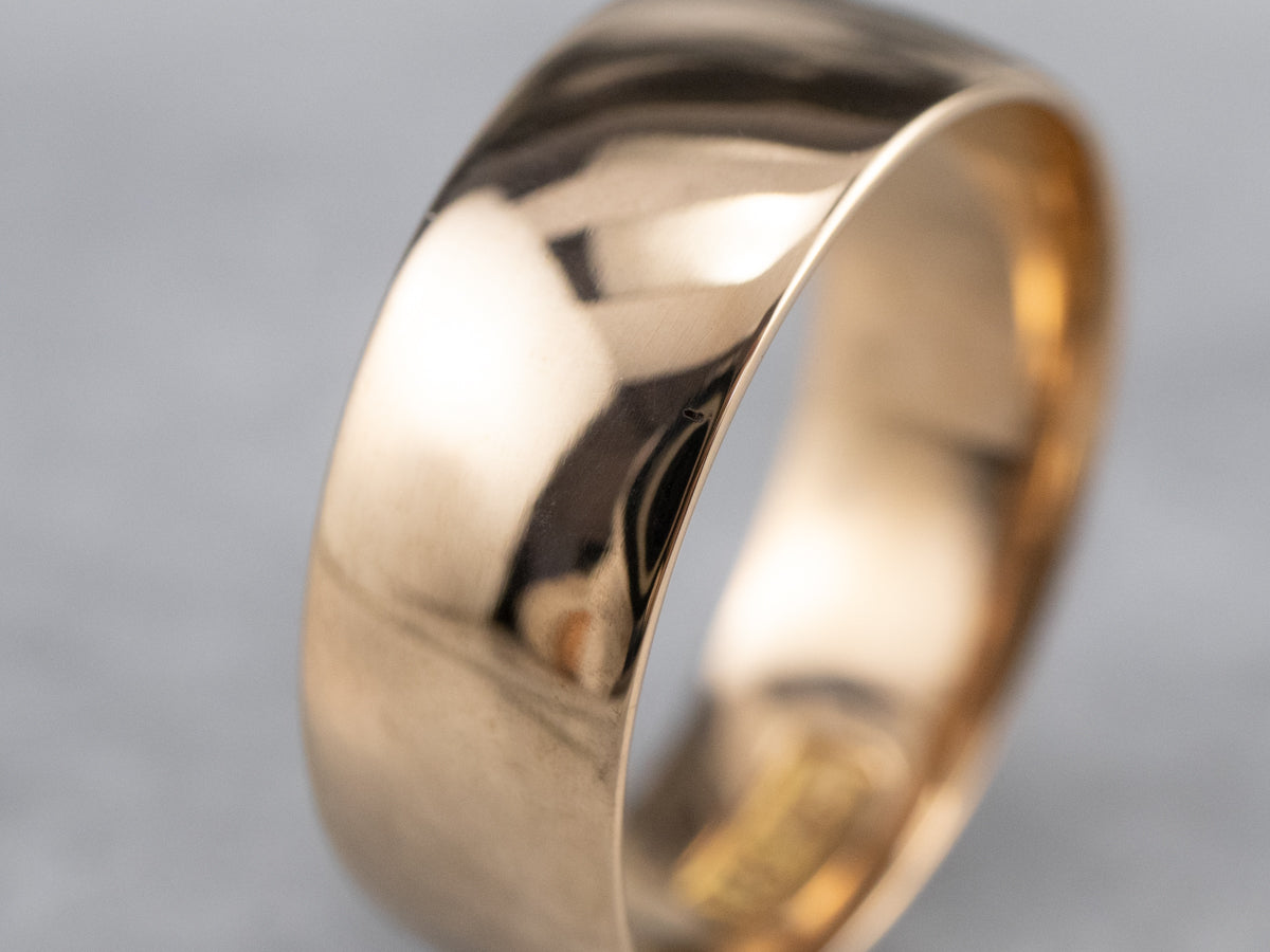 Unisex Antique Rose Gold Band