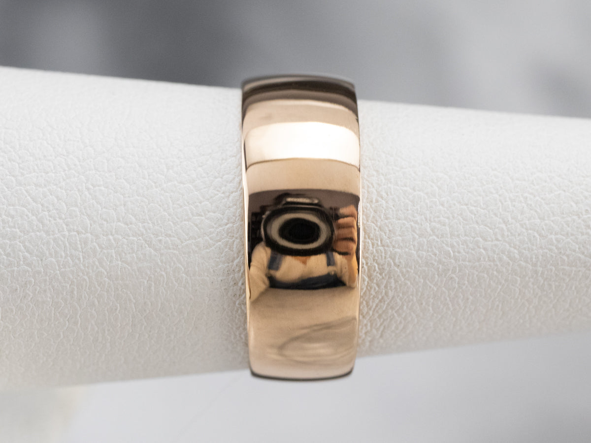 Unisex Antique Rose Gold Band