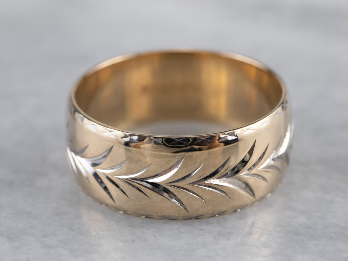 Vintage Wheat Pattern Wedding Band
