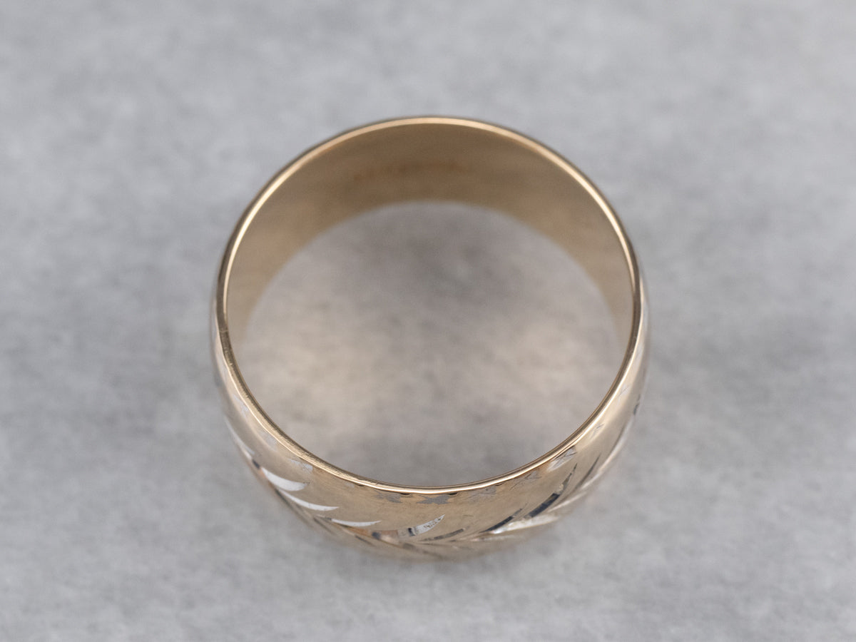 Vintage Wheat Pattern Wedding Band