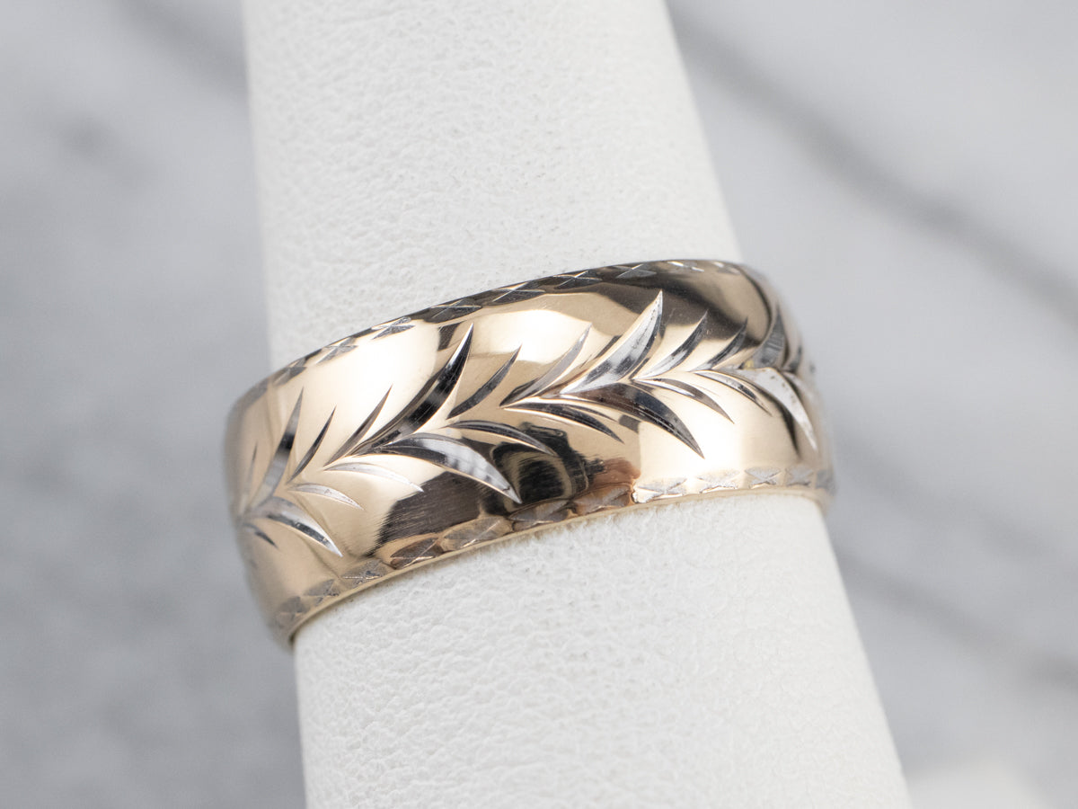 Vintage Wheat Pattern Wedding Band