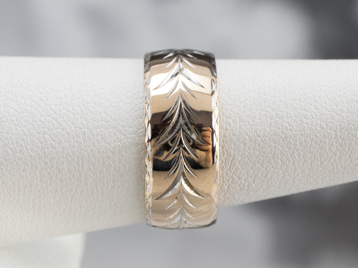 Vintage Wheat Pattern Wedding Band