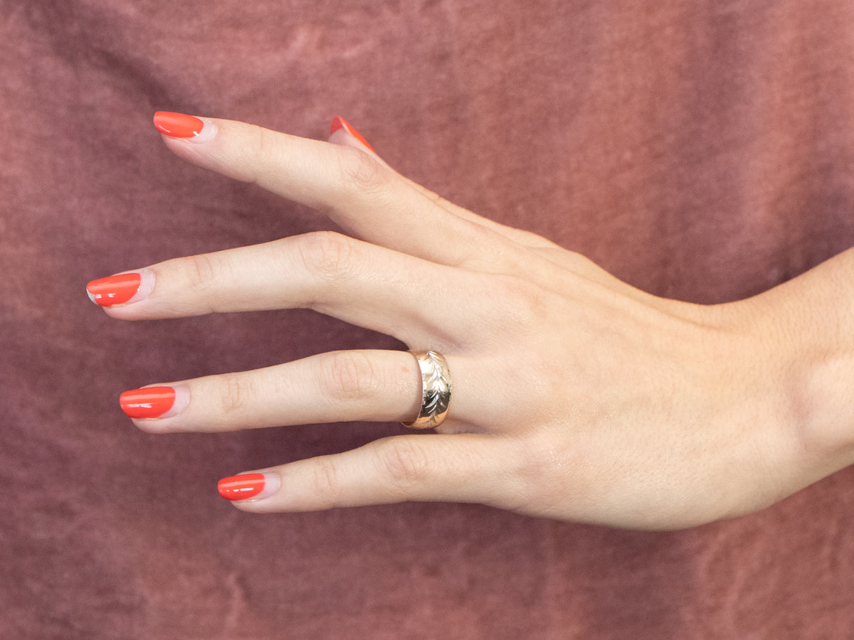 Vintage Wheat Pattern Wedding Band