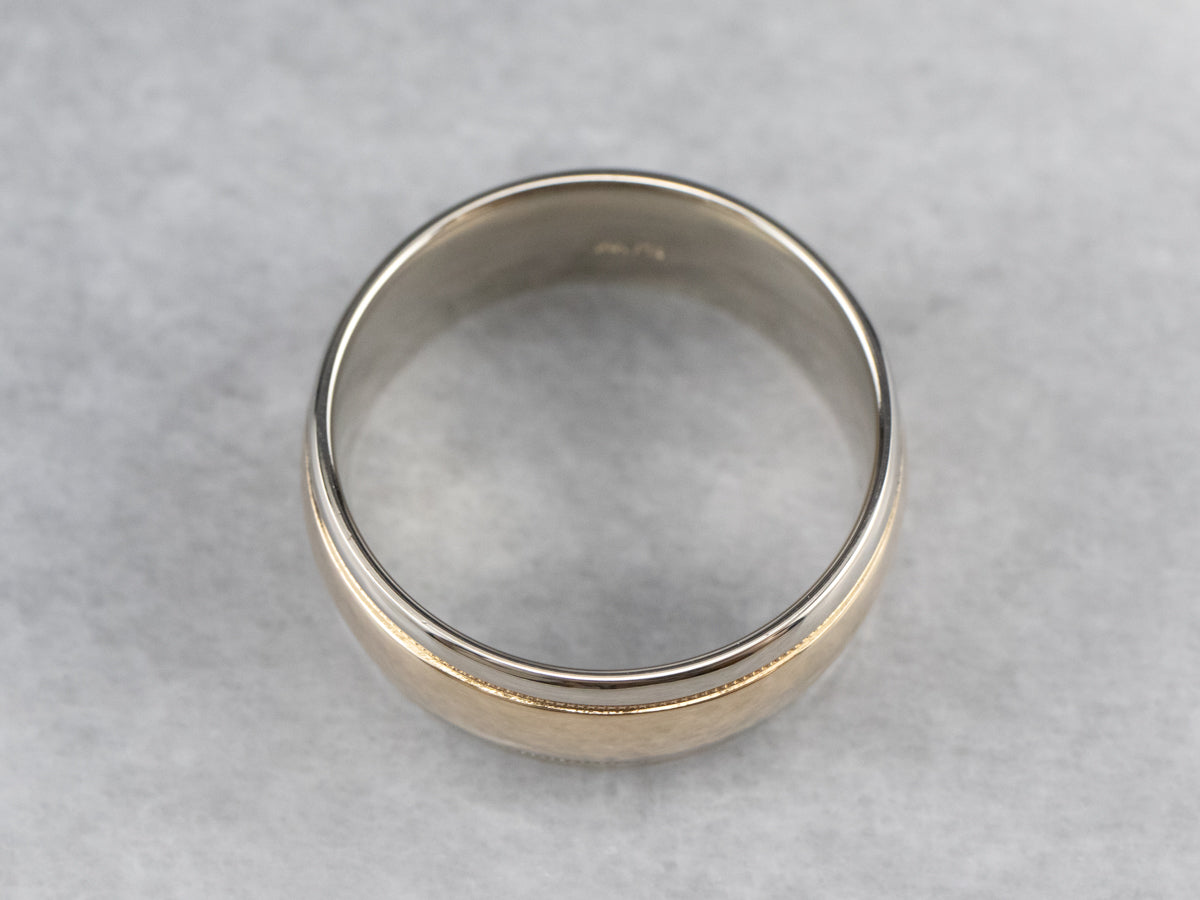 Minimalist Two Tone Gold Wedding Band