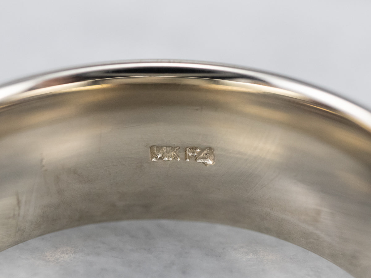 Minimalist Two Tone Gold Wedding Band