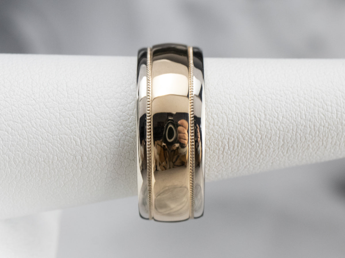 Minimalist Two Tone Gold Wedding Band