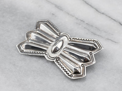 Sterling Silver Native American Bow Brooch