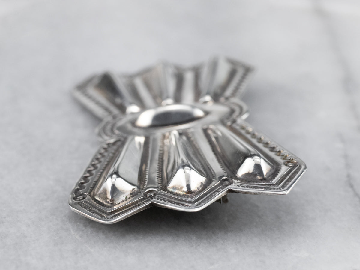 Sterling Silver Native American Bow Brooch
