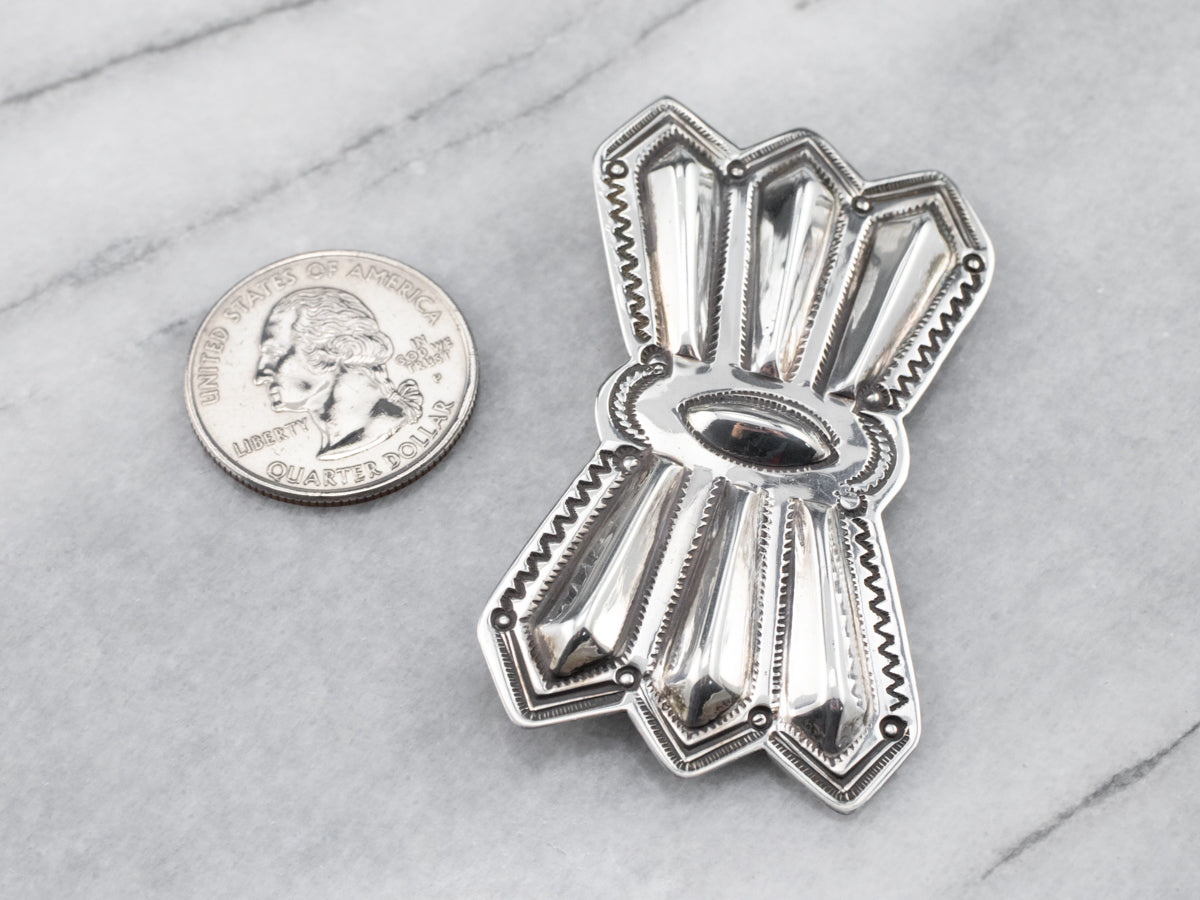 Sterling Silver Native American Bow Brooch