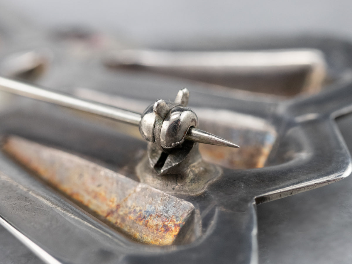 Sterling Silver Native American Bow Brooch