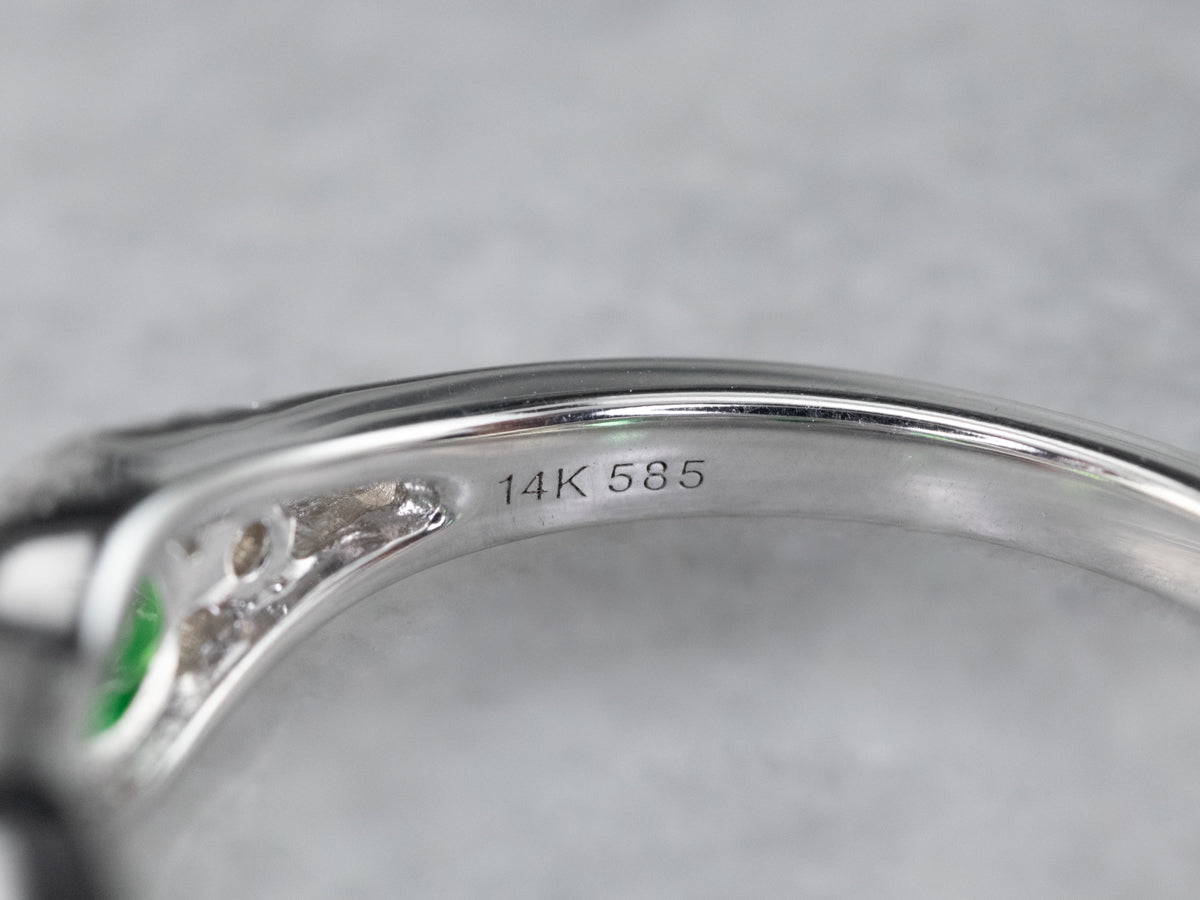 Tsavorite Garnet and Diamond Cocktail Band