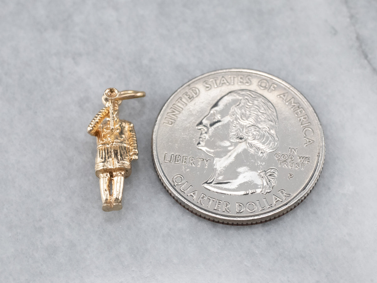 Vintage Gold Bugle Boy Charm