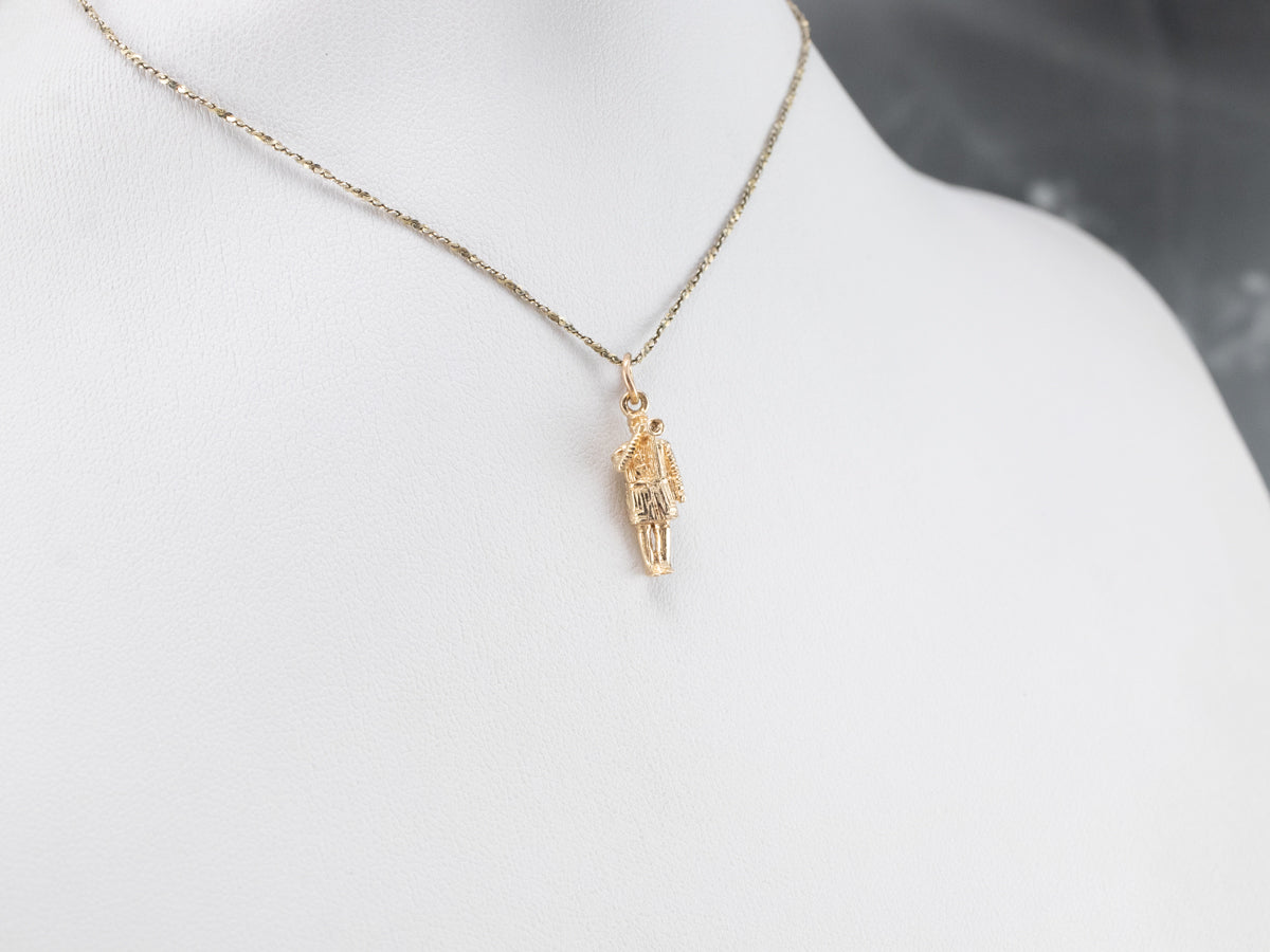 Vintage Gold Bugle Boy Charm