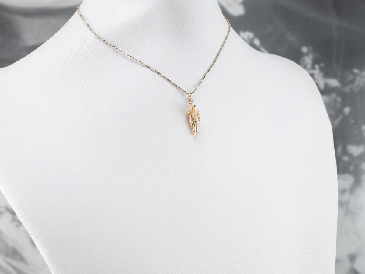 Vintage Gold Bugle Boy Charm