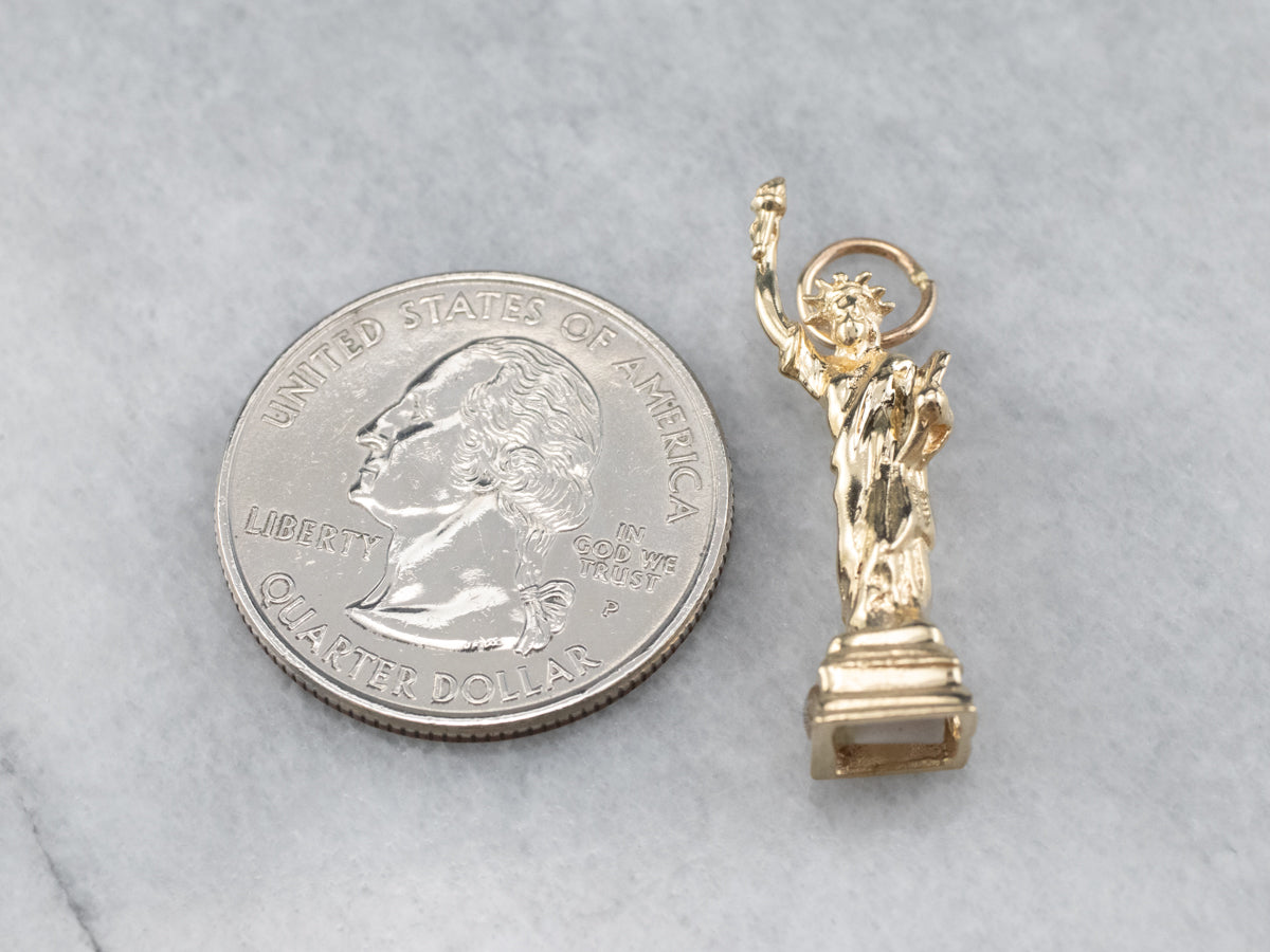 Vintage 14K Gold Statue of Liberty Charm