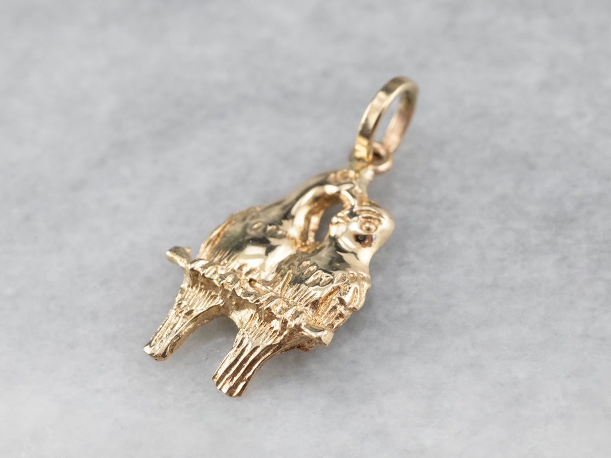 Sweet Gold Love Birds Pendant