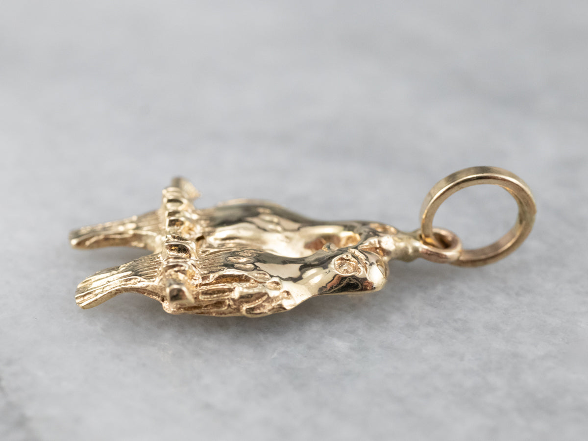 Sweet Gold Love Birds Pendant