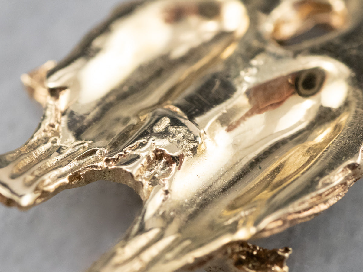 Sweet Gold Love Birds Pendant