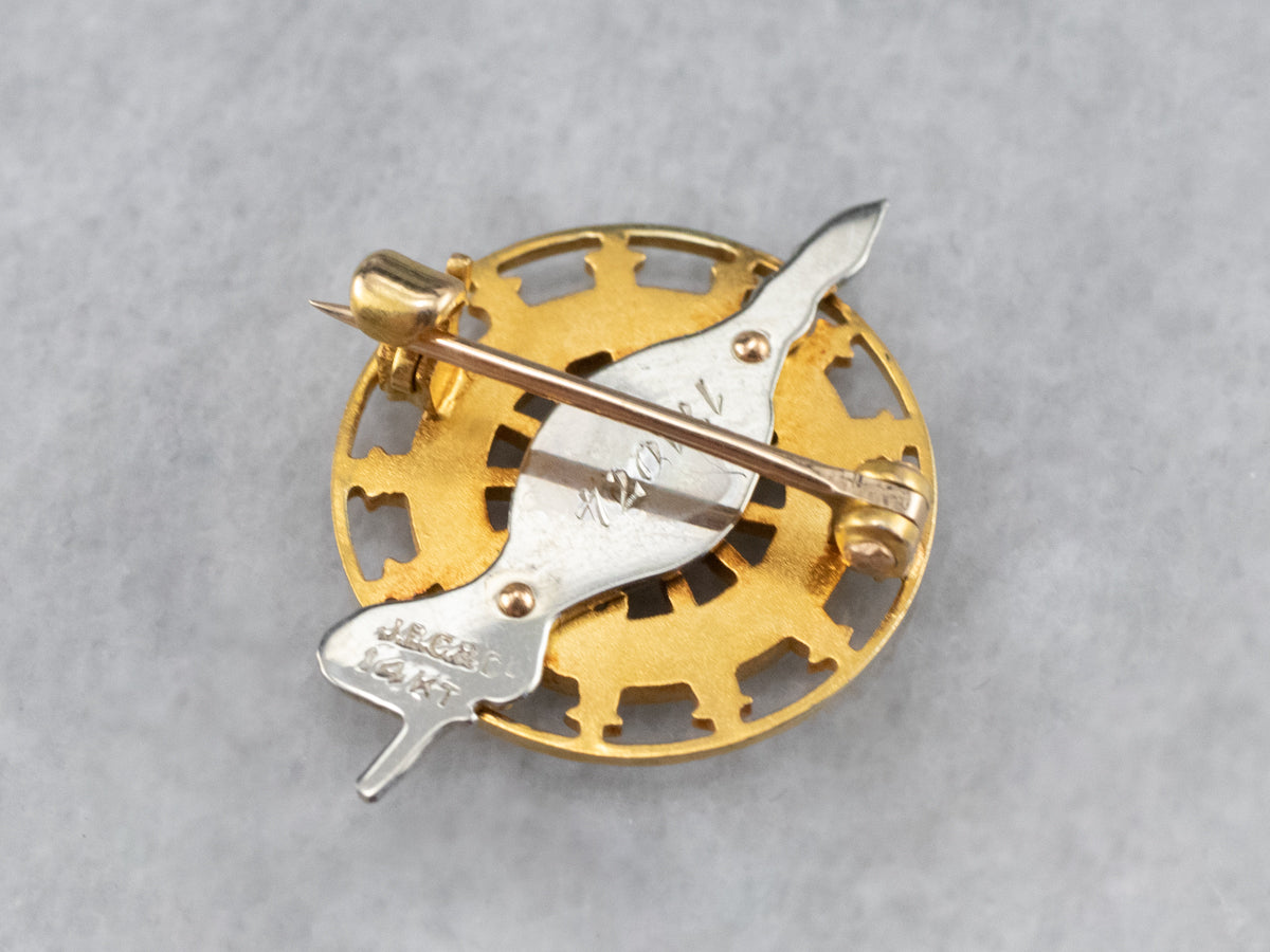 Gold Daughters of the American Revolution Lapel Pin