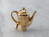 Ornate 18K Gold Teapot Charm