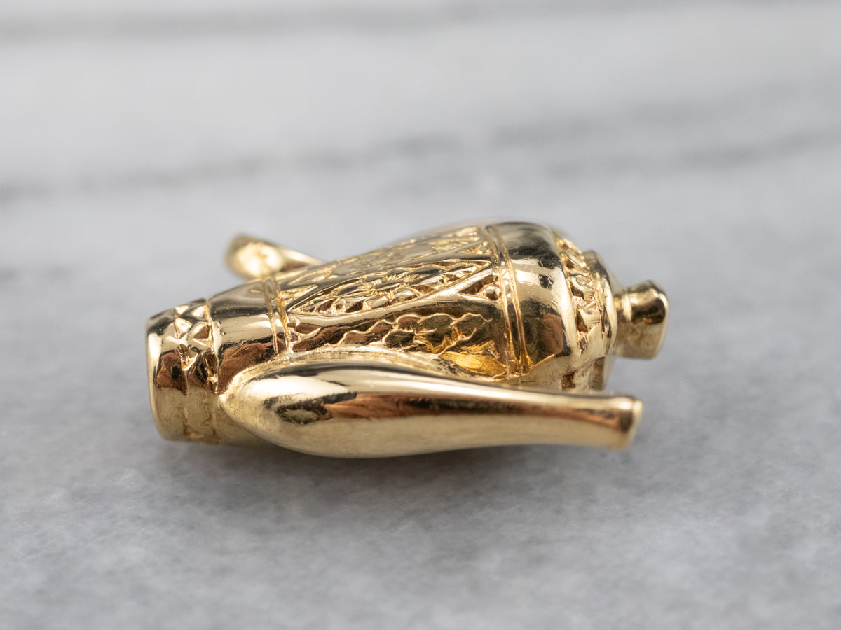 Ornate 18K Gold Teapot Charm