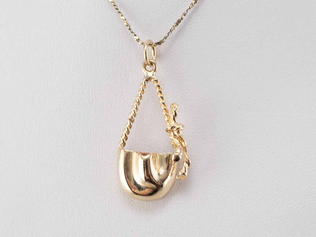 Vintage Pocketbook of Gold Pendant