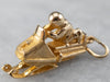 Vintage Gold Snowmobile Charm