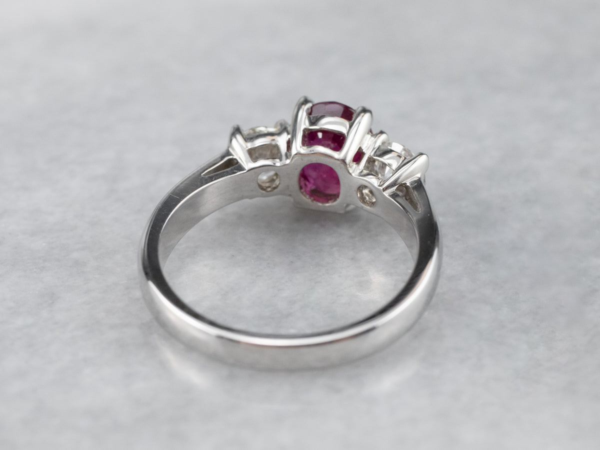 Modern Ruby and Diamond Ring