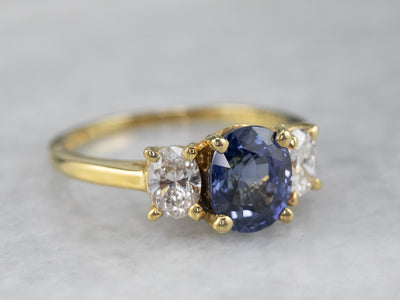 Classic Sapphire and Diamond Engagement Ring