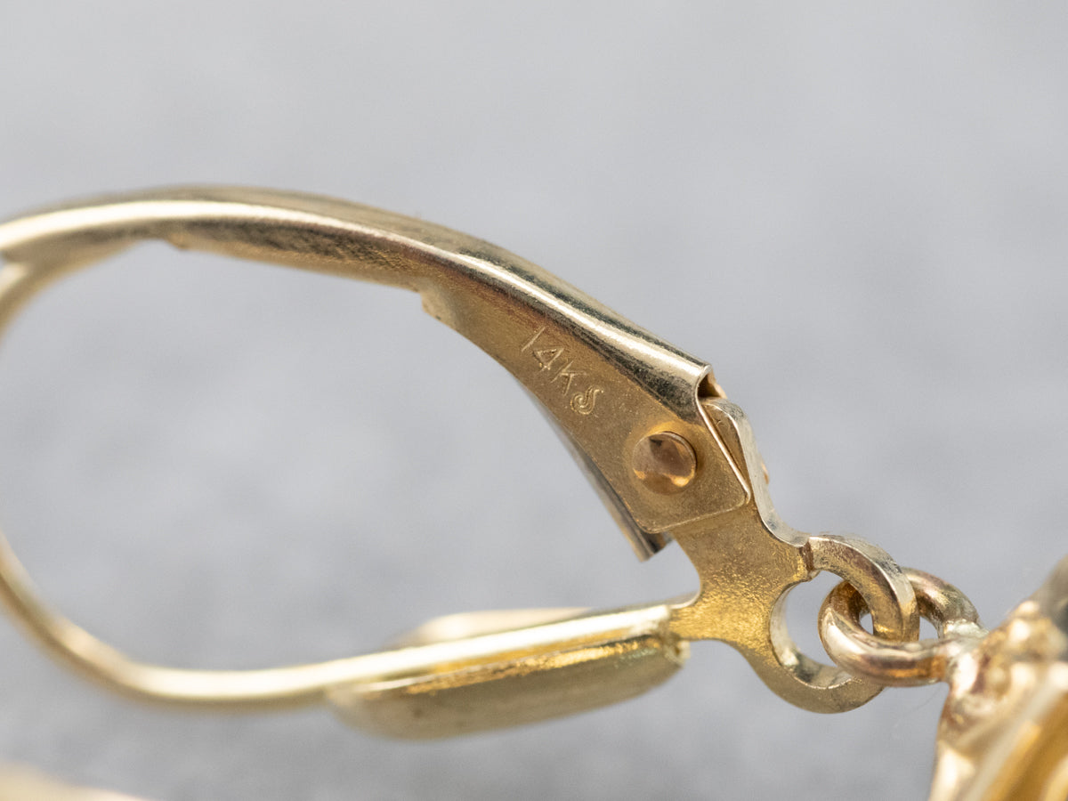 Gold Aquamarine Drop Earrings