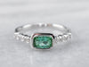 Sweet Green Tourmaline and Diamond Ring