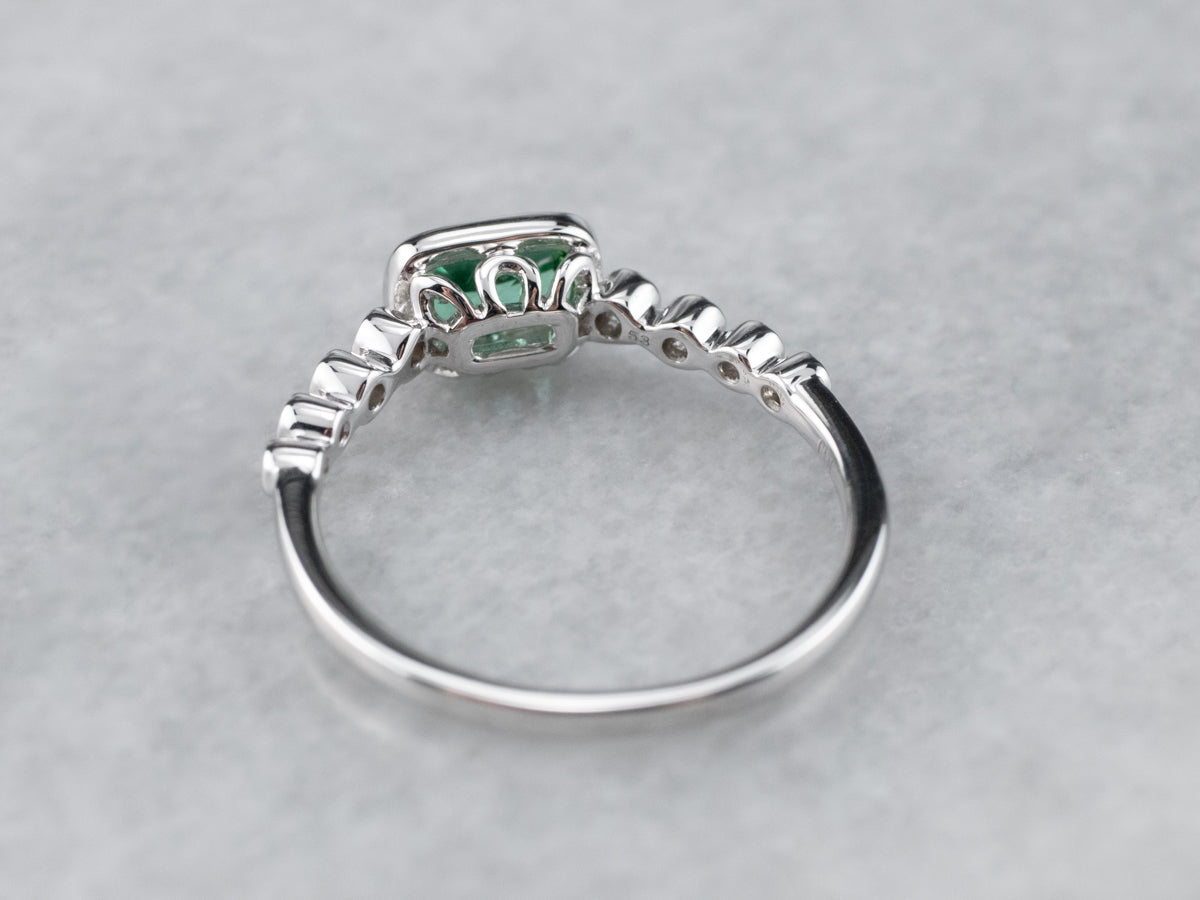 Sweet Green Tourmaline and Diamond Ring