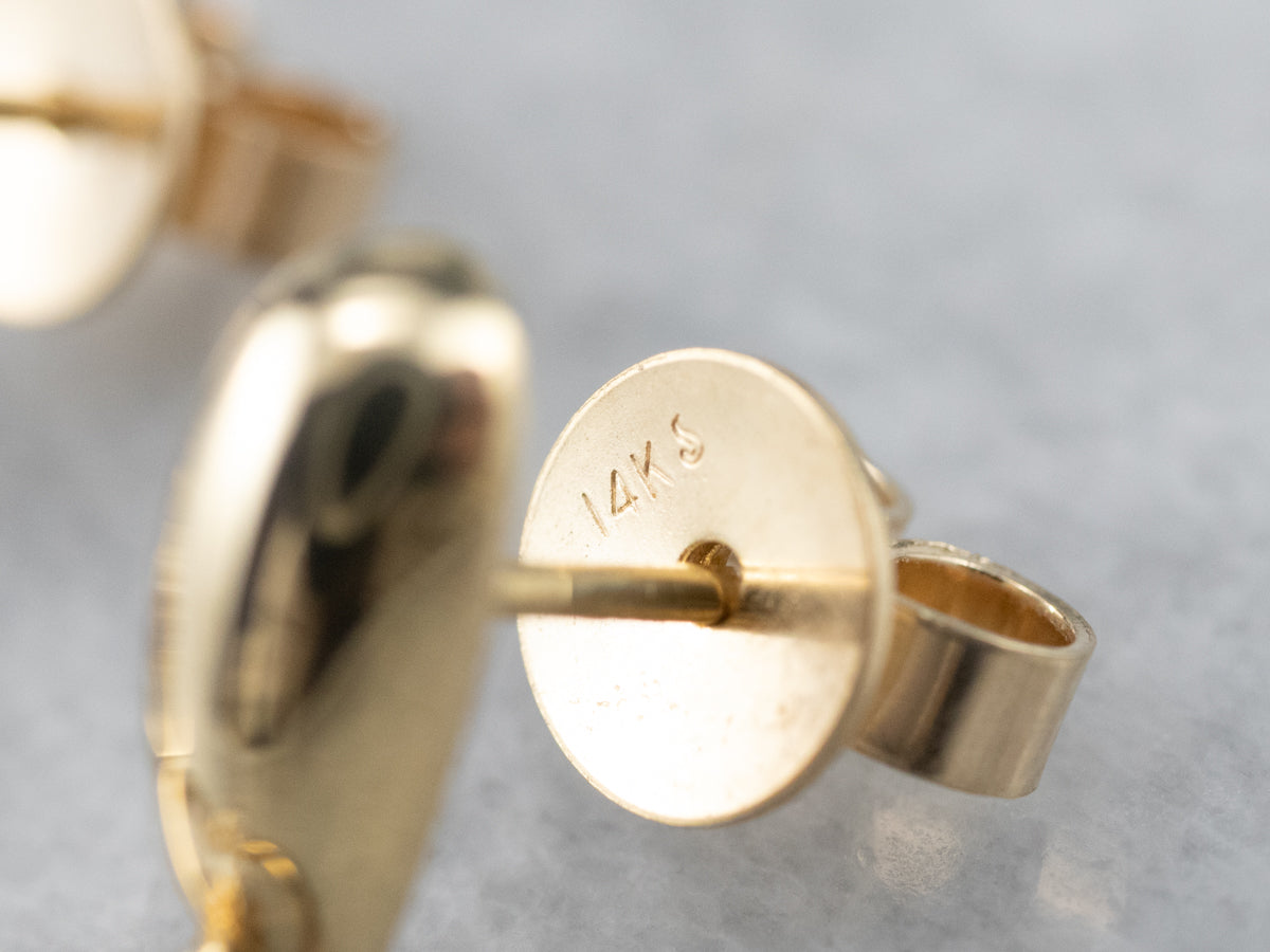 Diamond Interlocking Gold Drop Earrings