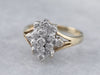 Diamond Cluster Two Tone Gold Ring