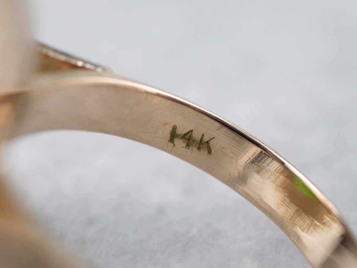 Jade Gold Filigree Statement Ring