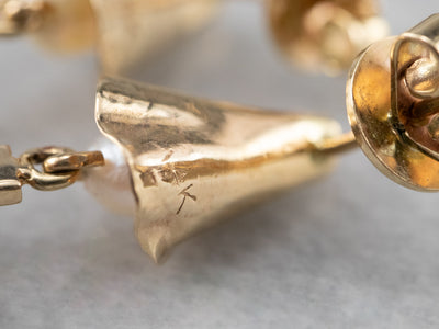 Synthetic Alexandrite Freshwater Pearl Drop Earrings