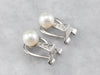 Pearl and Diamond Clip-On Earrings