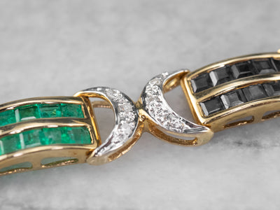Emerald Ruby Sapphire and Diamond Bracelet