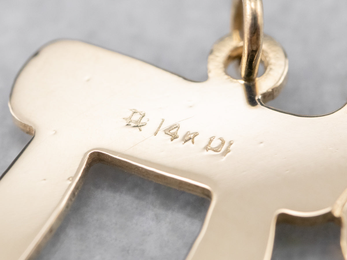 14K Gold Chai Pendant