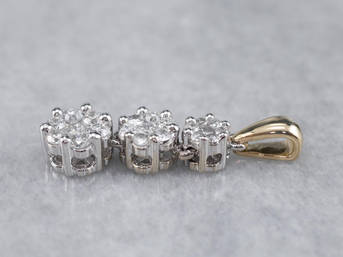 Graduated Diamond Drop Pendant