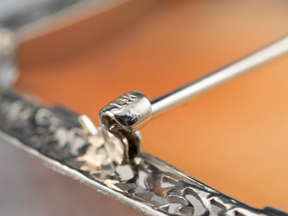 Beautiful Large Floral Cameo Brooch