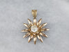 Gold Diamond Sunflower Pendant