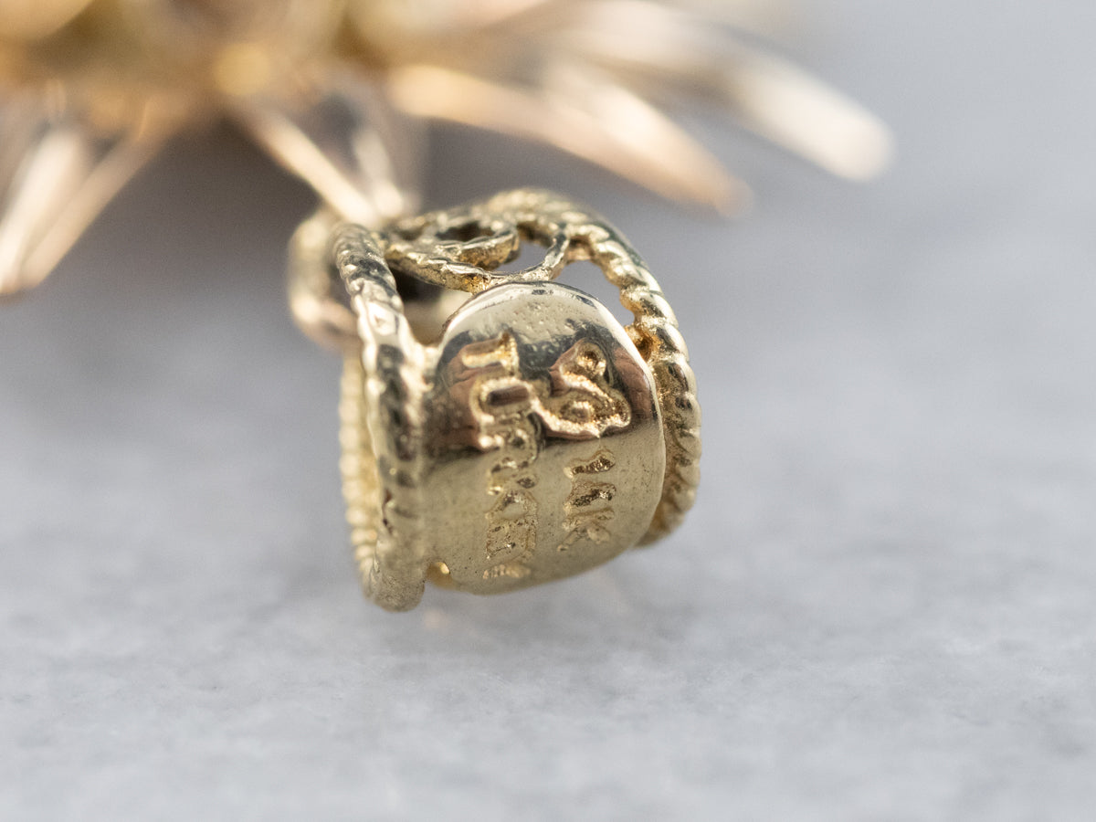 Gold Diamond Sunflower Pendant