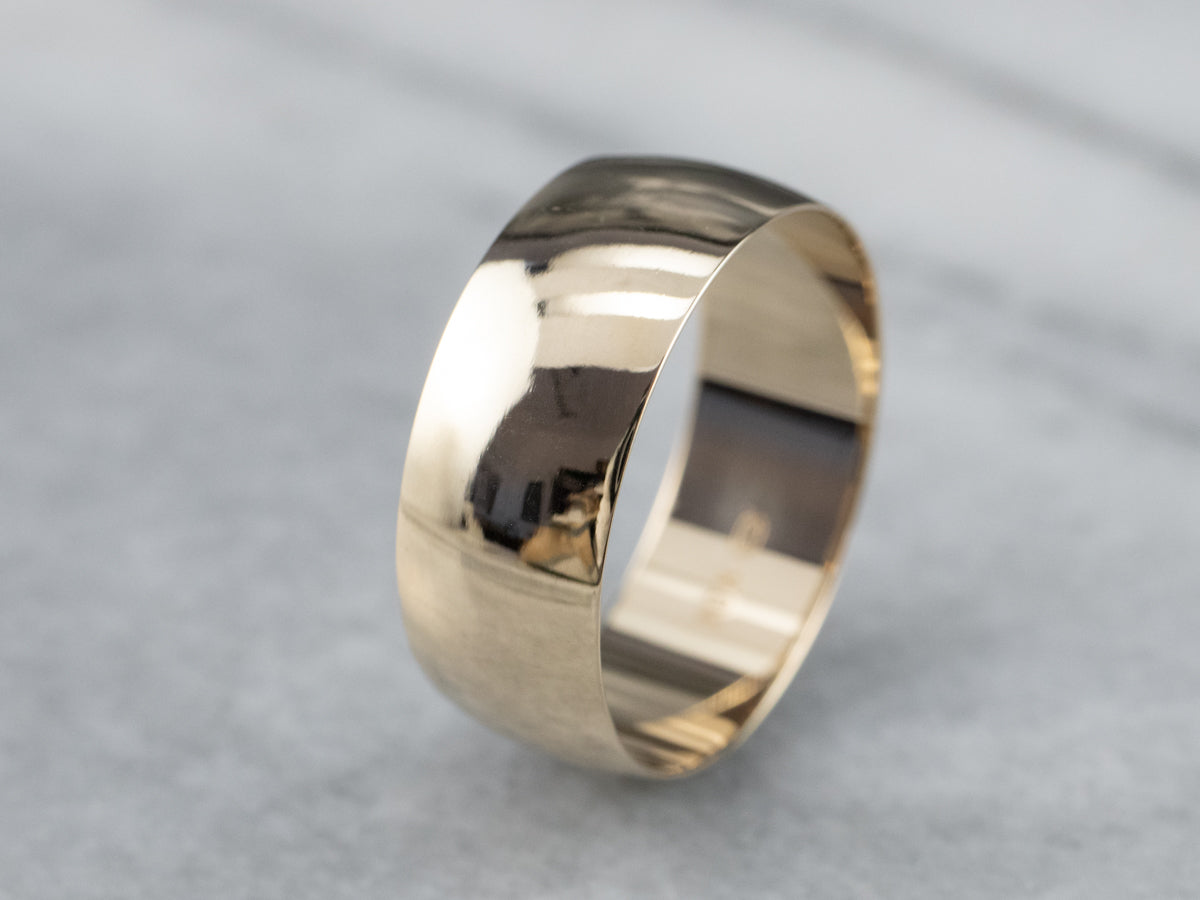 Wide Plain Gold Wedding Band