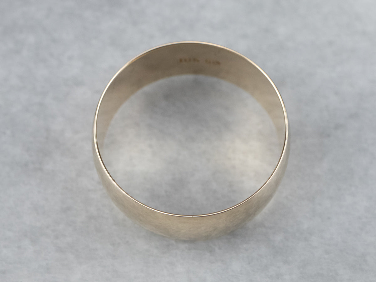 Wide Plain Gold Wedding Band