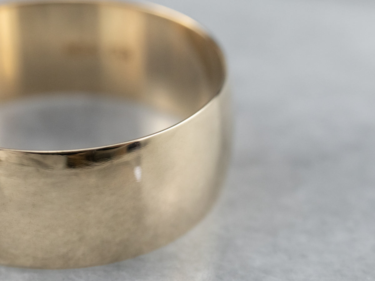 Wide Plain Gold Wedding Band